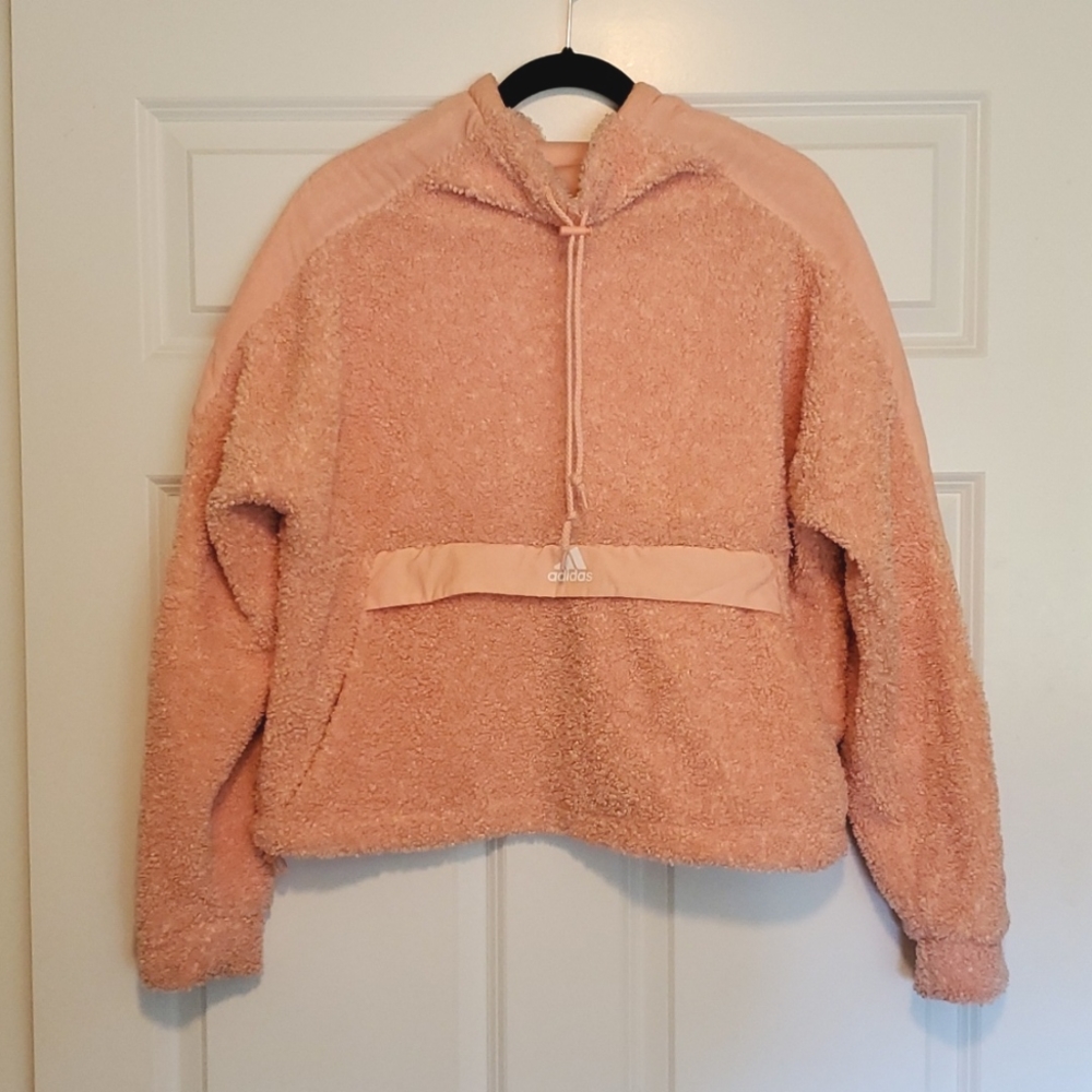 Pink Adidas fleece pullover (US women's size small)